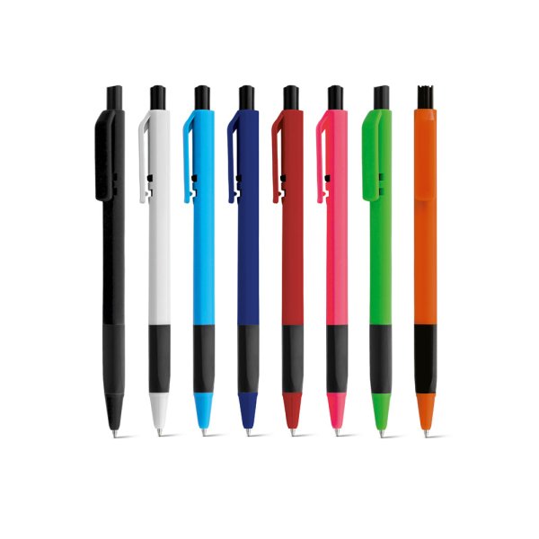 Caneta Plástica Colorida Emborrachada Personalizada