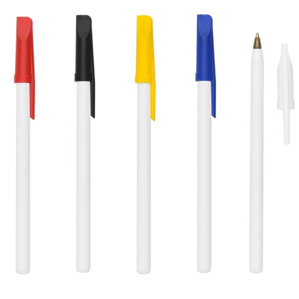 Caneta Plástica Com Tampa Colorida Personalizada