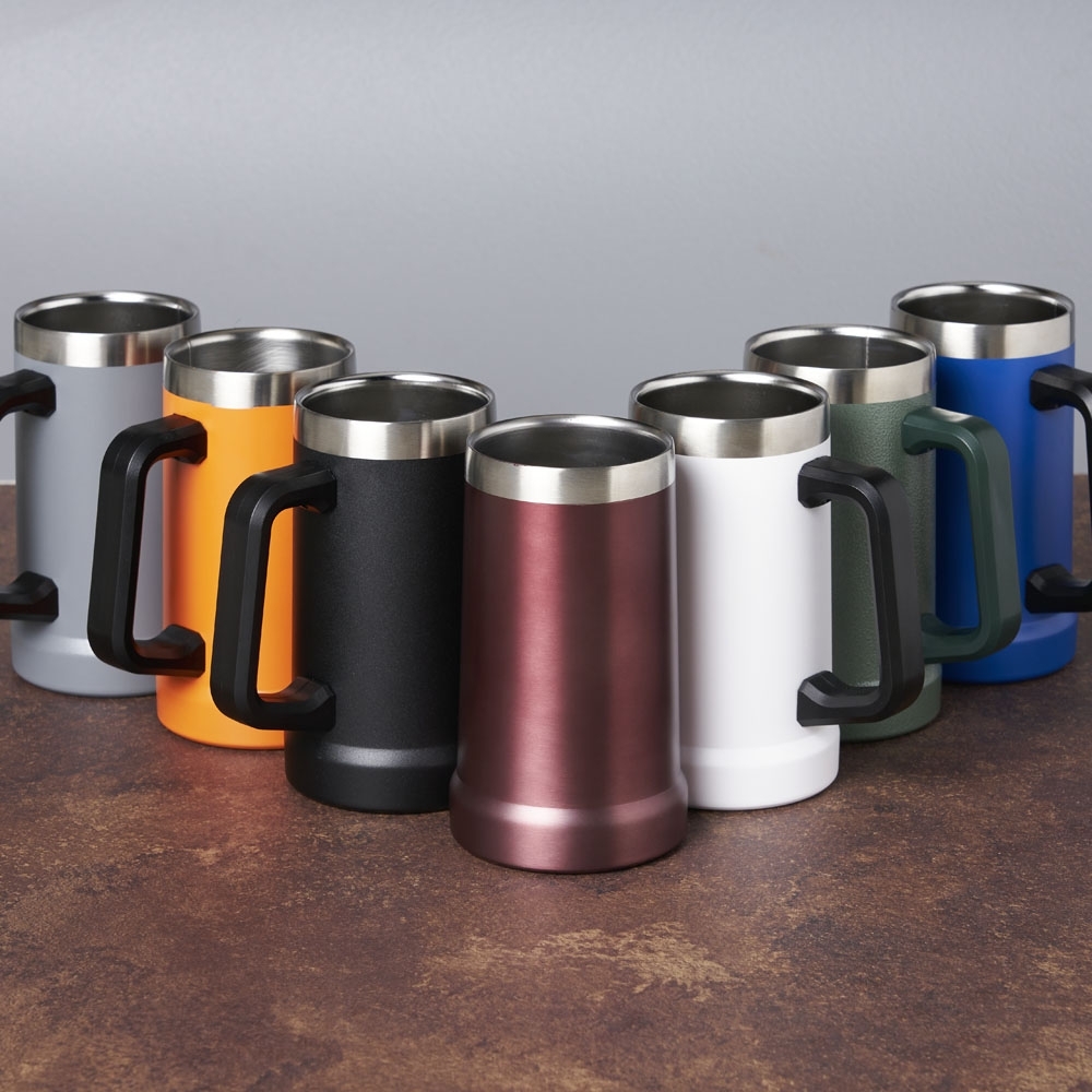 CANECA TÉRMICA DE INOX COM PEGADOR DE PLÁSTICO