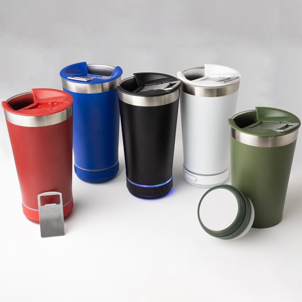 Copo Térmico 400Ml Com Caixa De Som