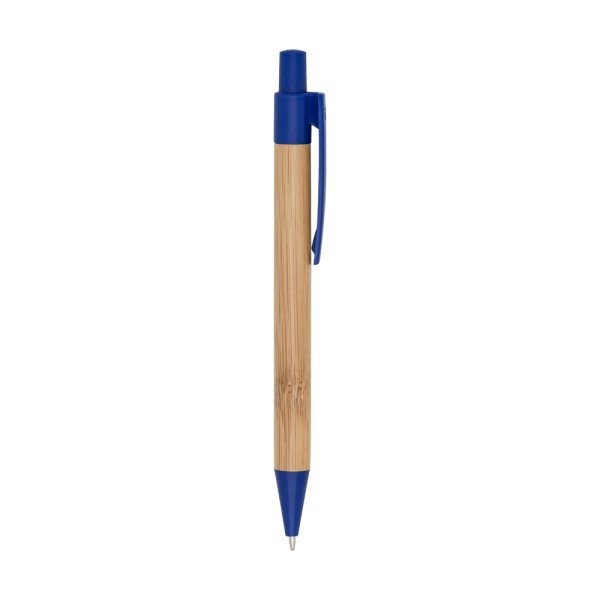 Caneta Ecológica De Bambu Com Clip Colorido Personalizada