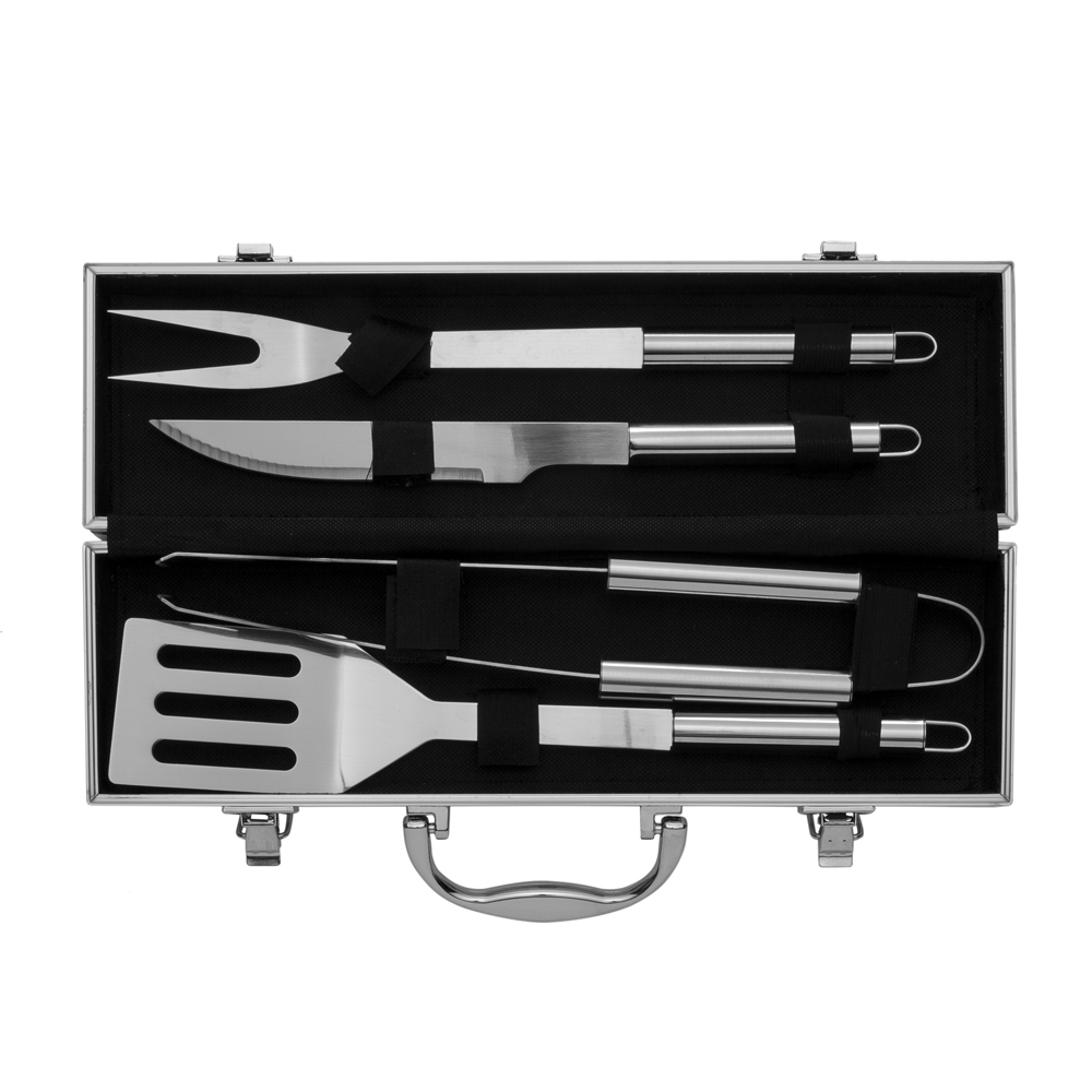 KIT CHURRASCO 4PC MALETA ALUMÍNIO