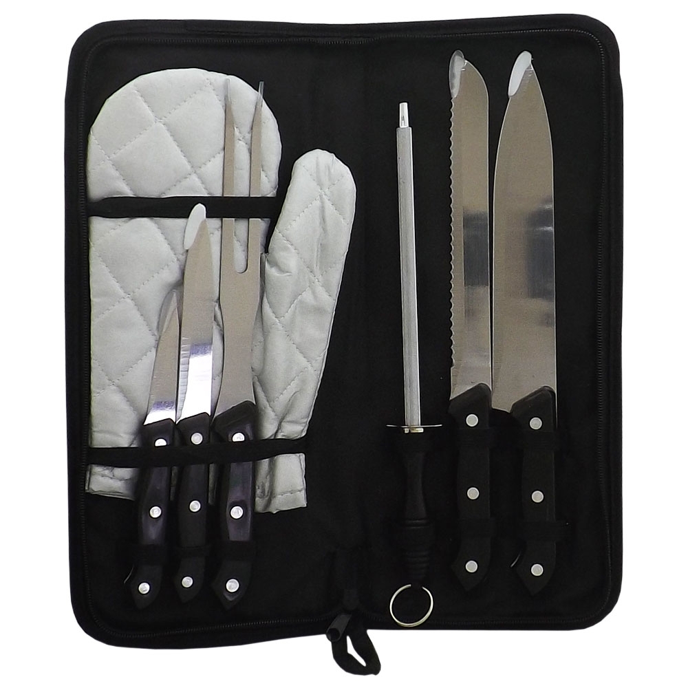 KIT CHURRASCO 7 PEÇAS COM ESTOJO