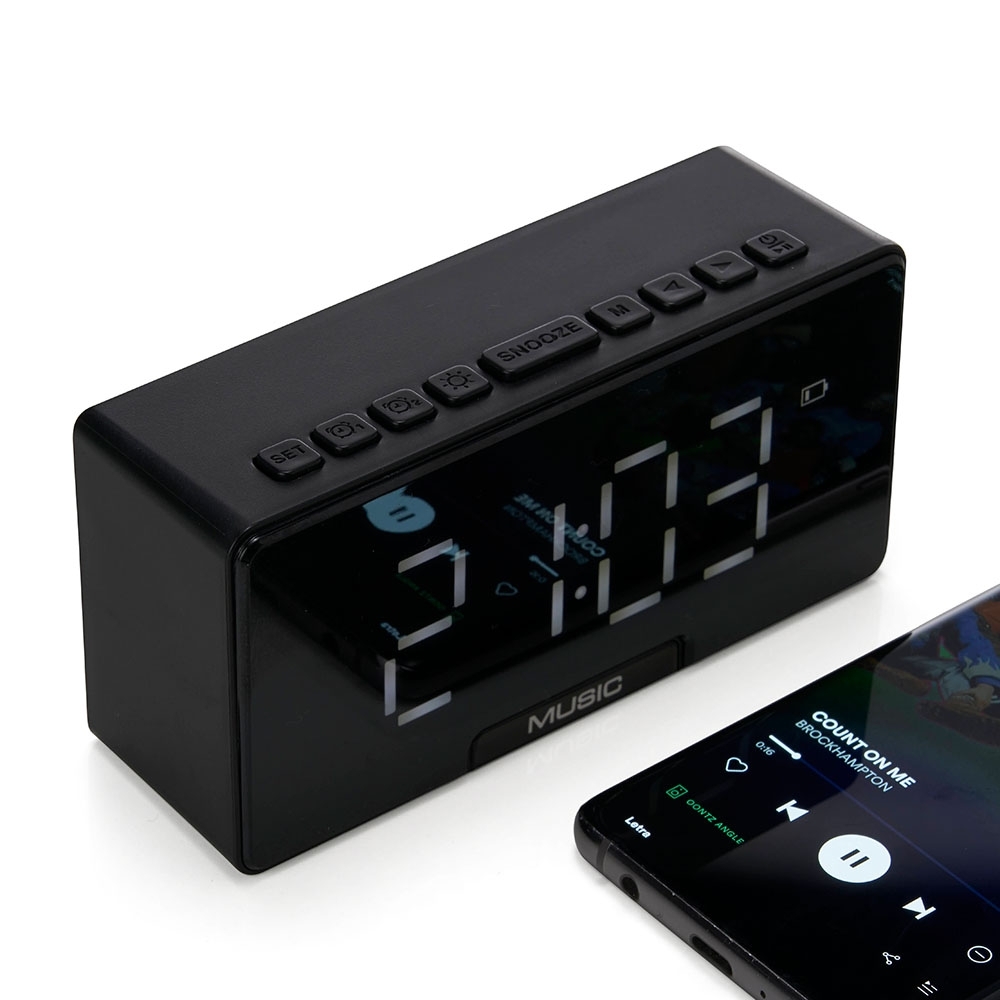 Caixa De Som Multimídia Com Relógio