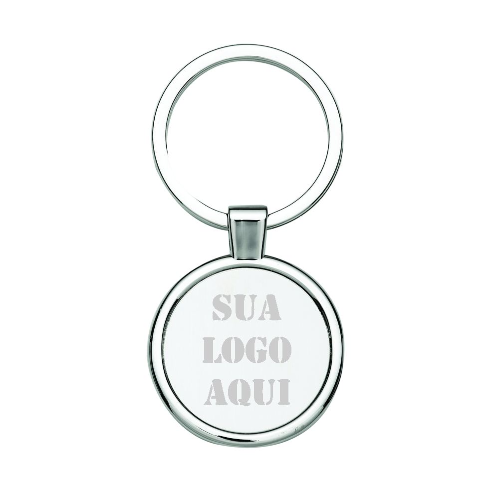 Chaveiro Metal Redondo Com Chapa Central Personalizado