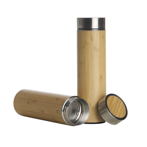 Garrafa Bambu Térmica 500Ml Com Infusor