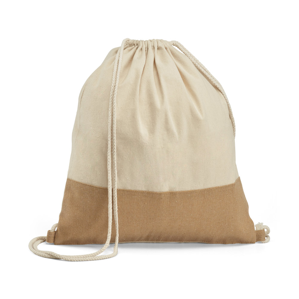Mochila Sacola Sablon: Estilo Natural Em Algodão E Juta