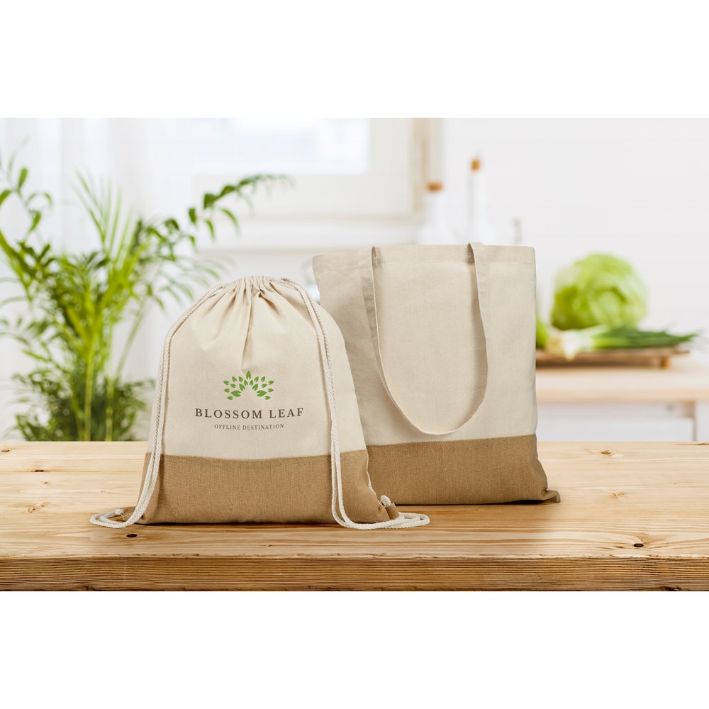 Mochila Sacola Sablon: Estilo Natural Em Algodão E Juta