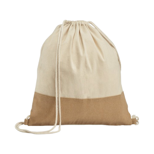 Mochila Sacola Sablon: Estilo Natural Em Algodão E Juta