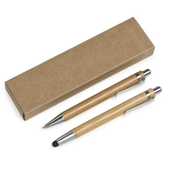 Kit Ecológico Caneta E Lapiseira Bambu