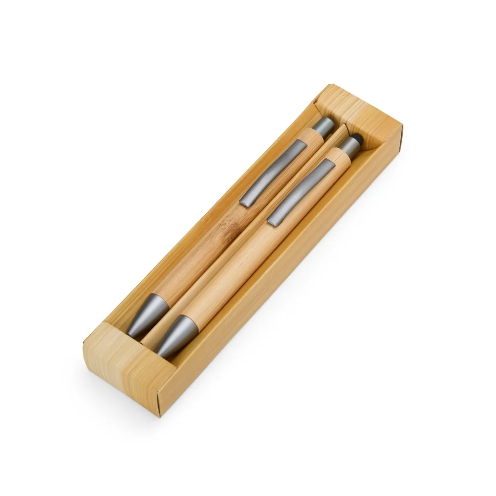 Kit Ecológico Caneta E Lapiseira Bambu