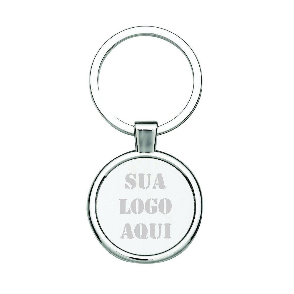 Chaveiro Metal Redondo Com Chapa Central Personalizado