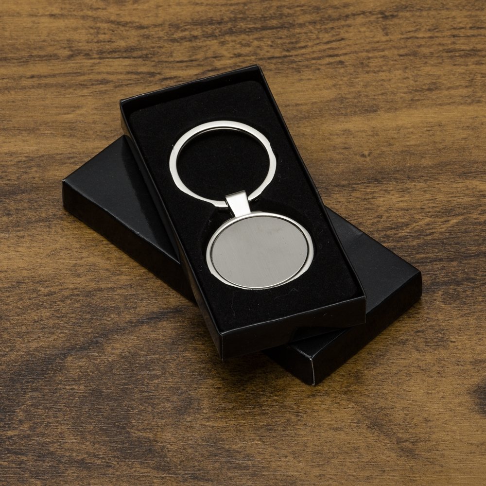 Chaveiro Metal Redondo Com Chapa Central Personalizado
