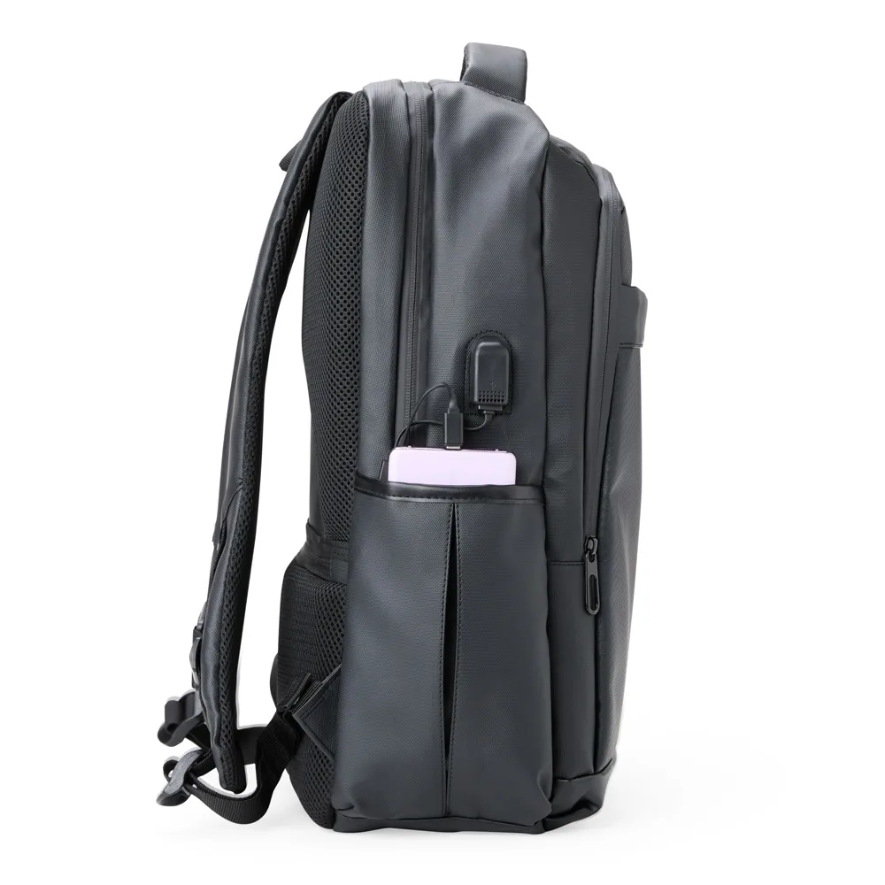 Mochila Couro Sintético Usb 21L