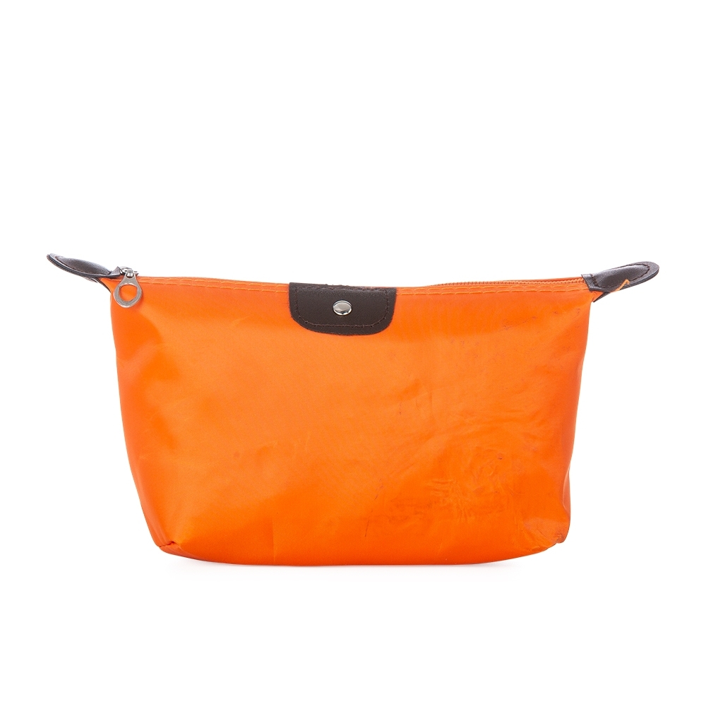 Nécessaire Impermeável Poliéster, Detalhe Couro Sintético NÉCESSAIRE IMPERMEÁVEL POLIÉSTER, DETALHE COURO SINTÉTICO LARANJA
