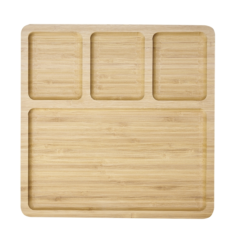 Petisqueira De Bambu Quadrada Com 4 Divisórias Petisqueira De Bambu Quadrada Com 4 Divisórias