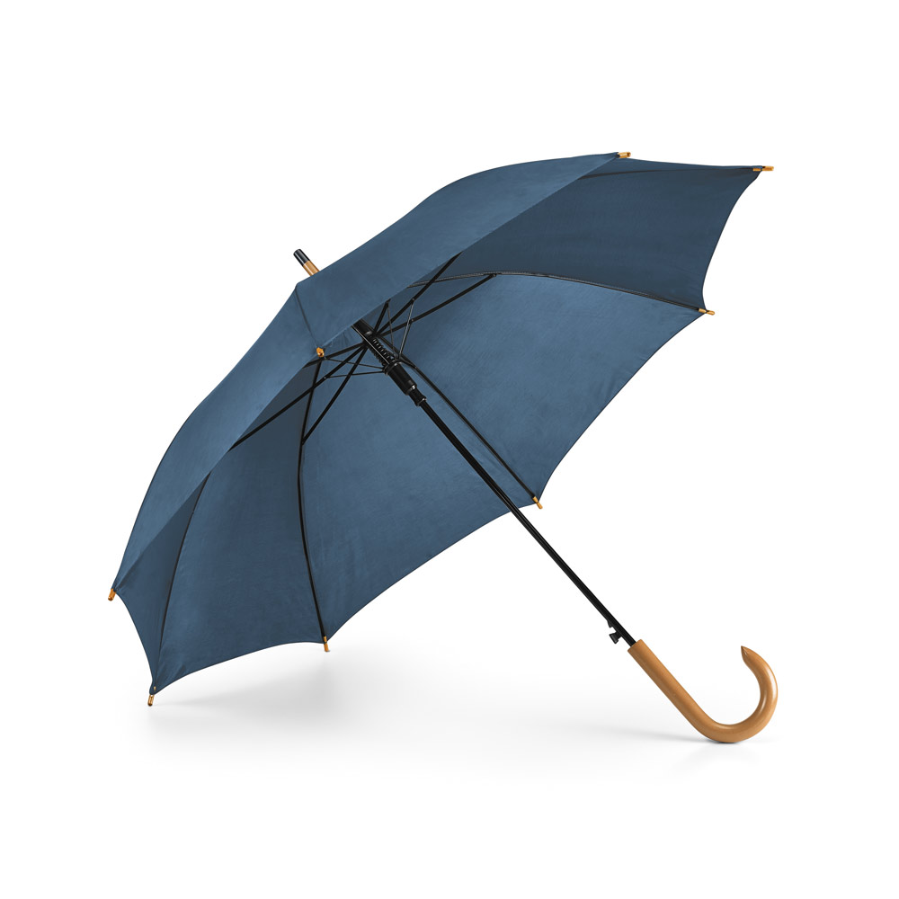 Guarda-Chuva Com Cabo De Madeira Personalizado GUARDA-CHUVA COM CABO DE MADEIRA PERSONALIZADO AZUL